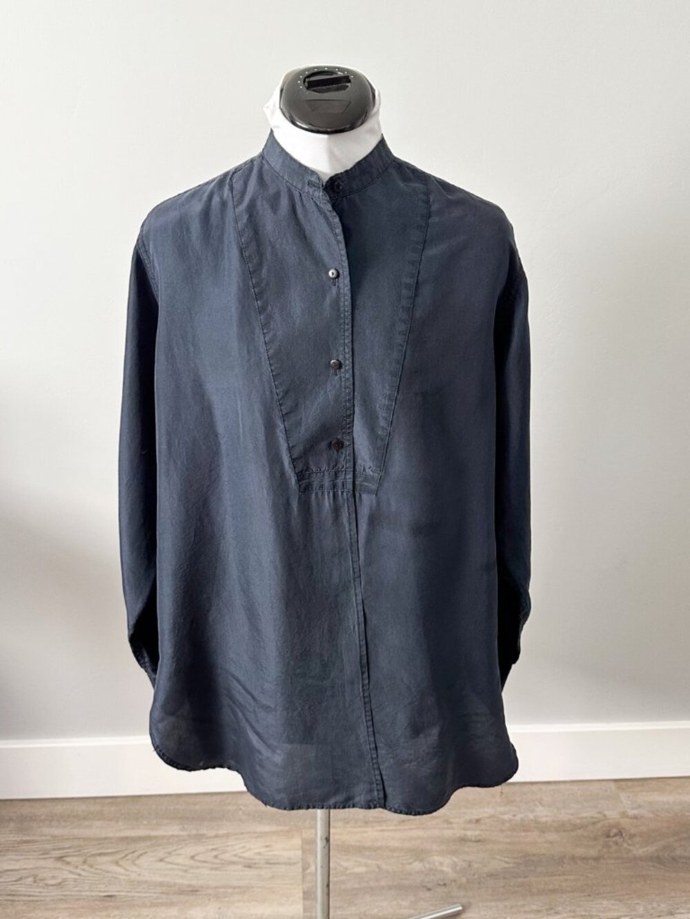 Vintage Silk Black Tunic Top